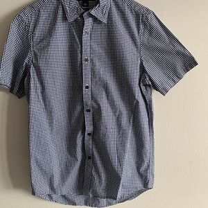 Men's Black and White Checkered Shirt Michael Kors